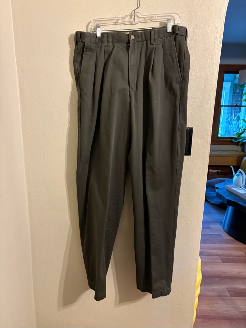 croft & barrow Olive Green Pleated Dress Pants